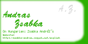 andras zsabka business card